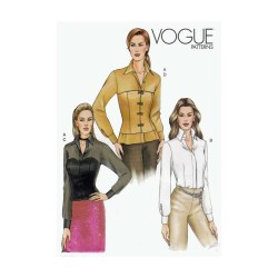 7659 VOGUE BUTTON LONG SLEEVE  BLOUSE, BACK LACED CORSET PATTERN 6-10 UNCUT